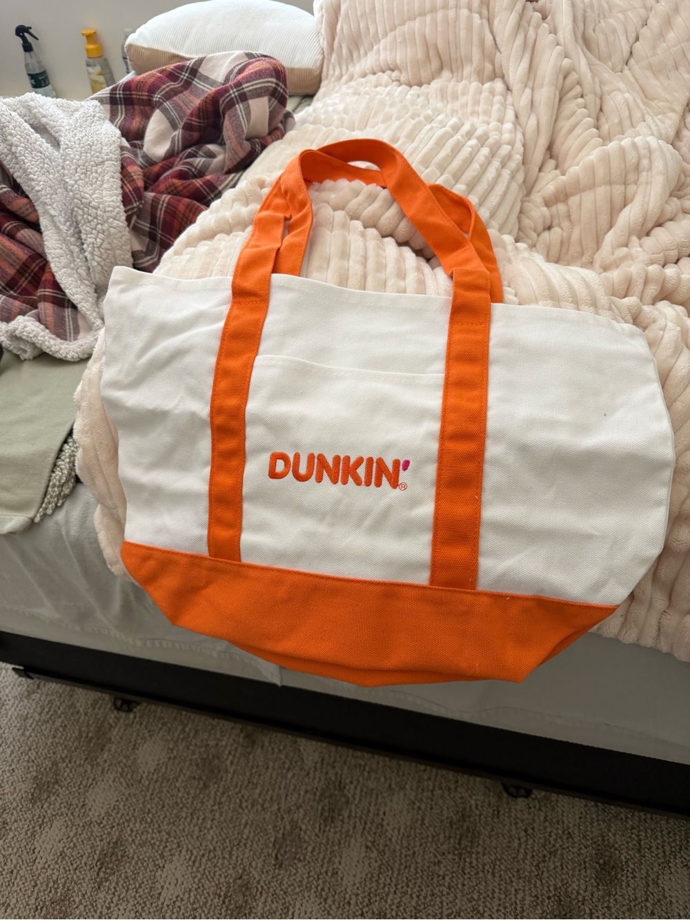 Dunkin’ Donuts White & Orange Canvas Tote